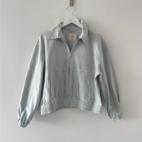 FREE PEOPLE Birdie Track Jacket in Pearl Blue S - Picture 5 of 7